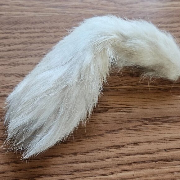 Real Fur Keys Holder White Hair Fur Handmade Keychain Key rings Handmade - Picture 7 of 12